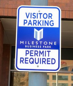 5b7da062cd888 custom parking outdoor metal traffic sign safety wayfinding 256x300 Informational Signs